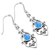 Turquoise Opal Drop Sterling Silver Earrings, e425